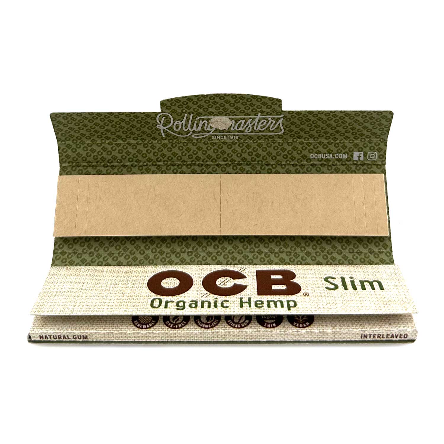 Ocb - Organic Hemp Papers With Tips Slim Size - 24 Pack Per Box