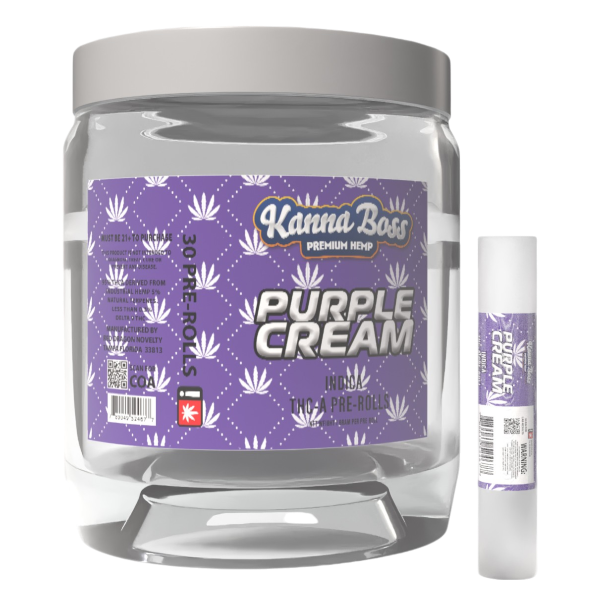 KANNA BOSS PURPLE CREAM THC-A - 30 CT PRE-ROLL