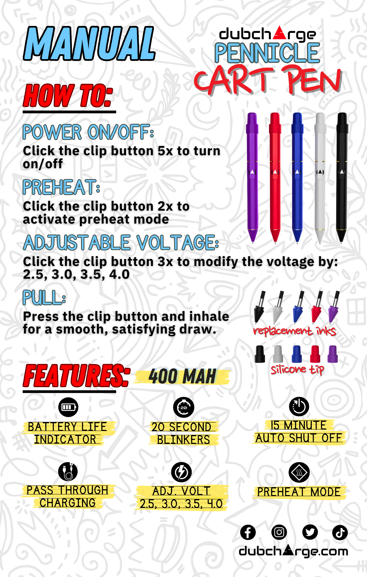 DubCharge Pennicle - Cart Pen Battery