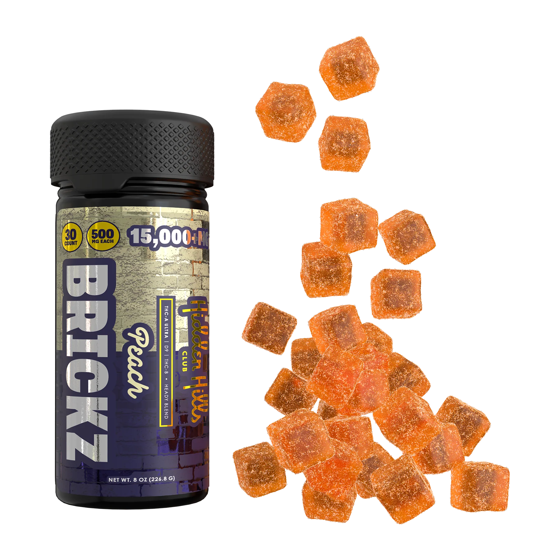 Hidden Hills Brickz 500mg THC-A Gummies