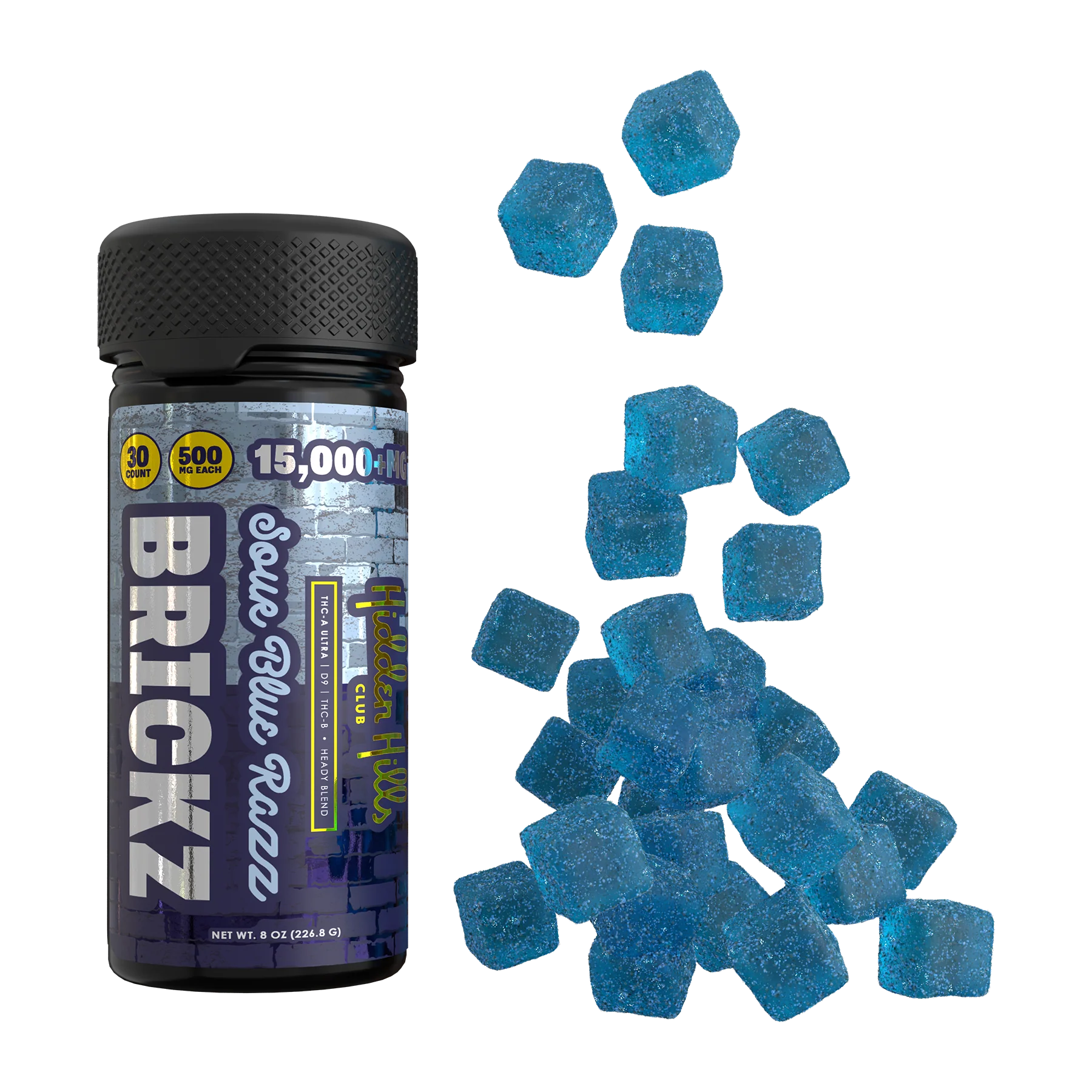 Hidden Hills Brickz 500mg THC-A Gummies