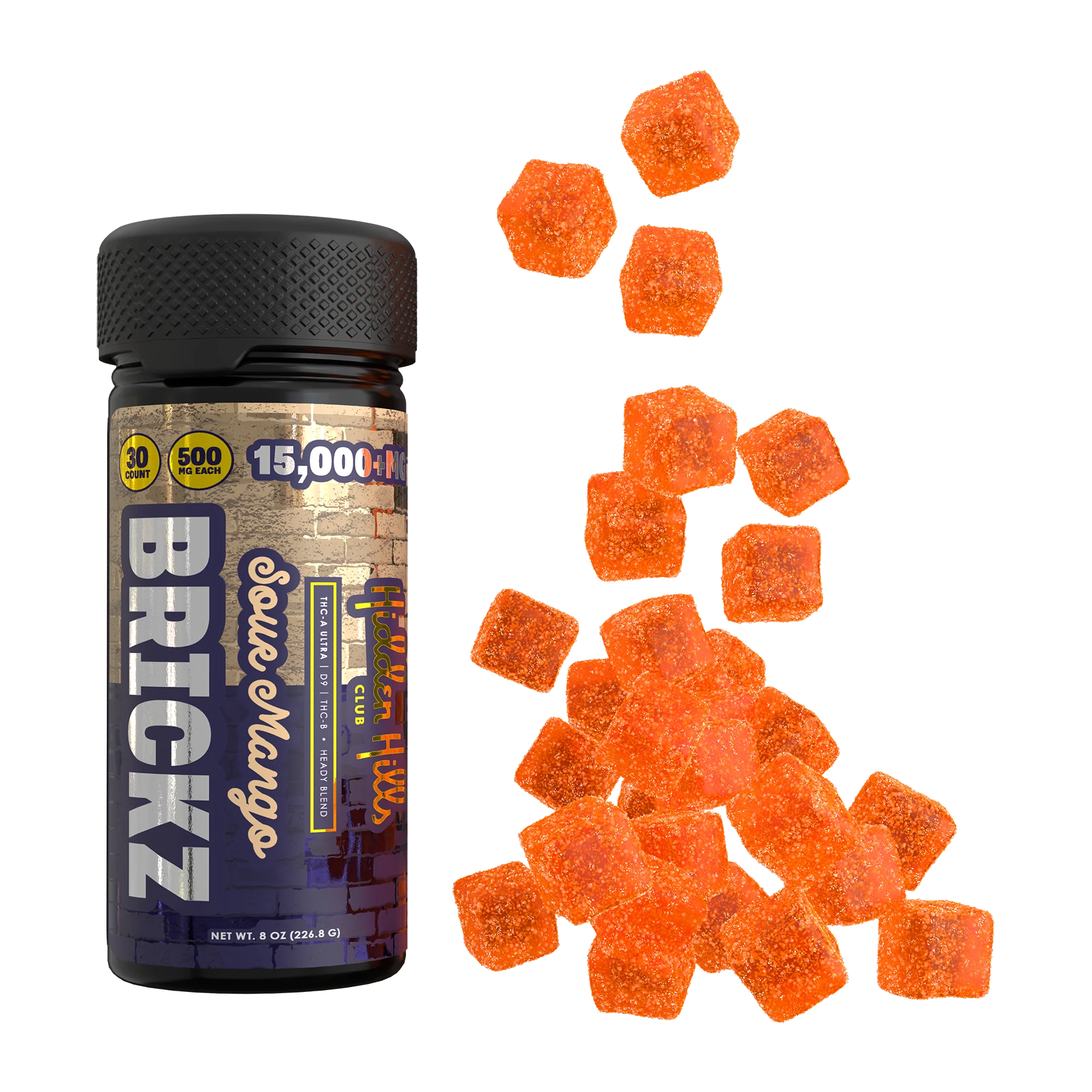Hidden Hills Brickz 500mg THC-A Gummies