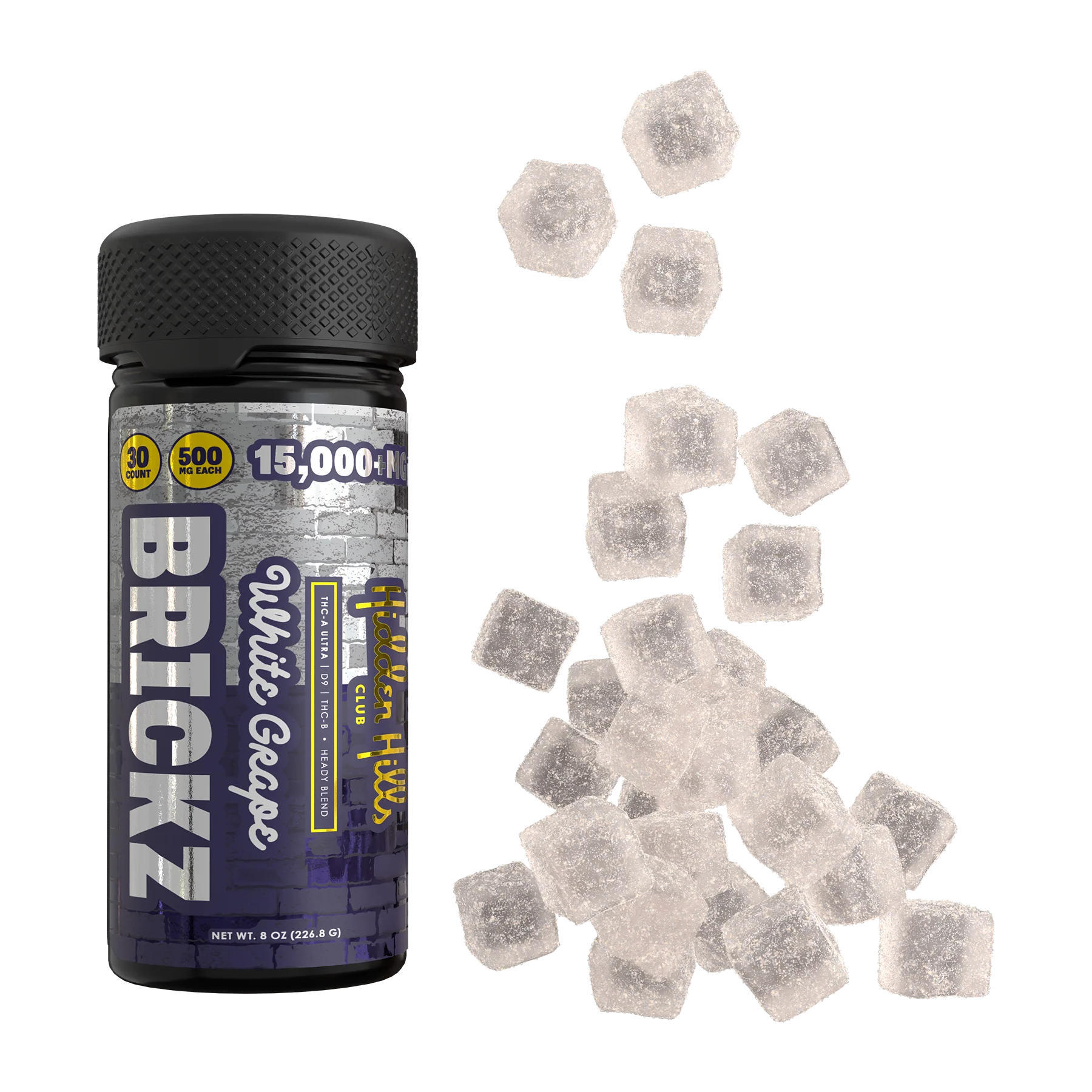 Hidden Hills Brickz 500mg THC-A Gummies