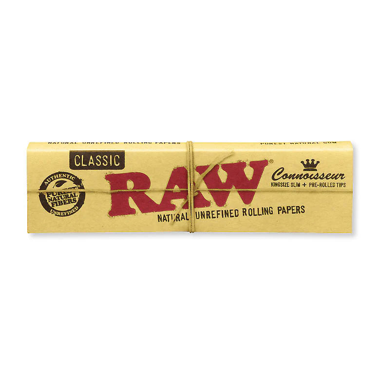 Raw Connoisseur King Size Slim With Tips Rolling Paper - 24 Counts Per Box