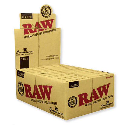 Raw Connoisseur King Size Slim With Tips Rolling Paper - 24 Counts Per Box