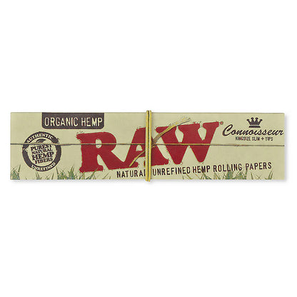Raw Connoisseur King Size Slim With Tips Rolling Paper - 24 Counts Per Box