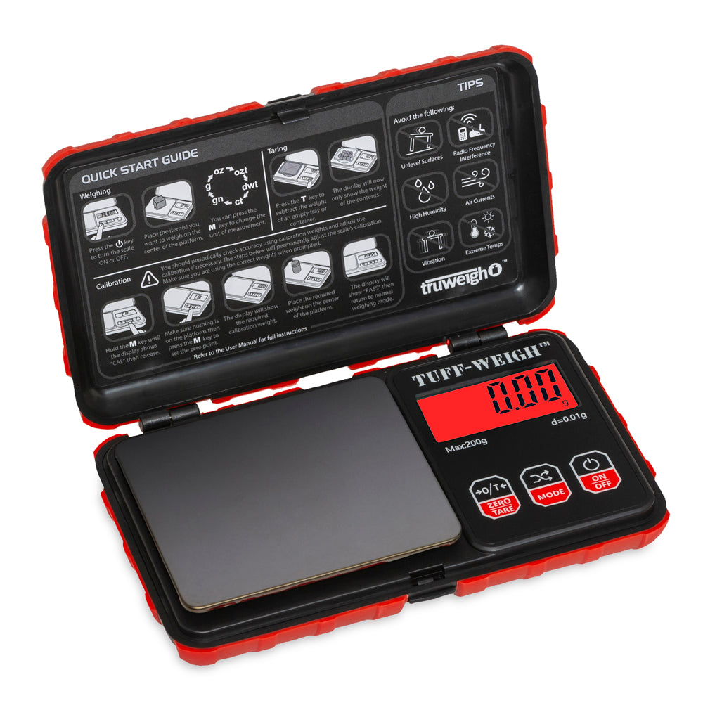 Truweigh Tuff-Weigh Digital Scale 200g x 0.01g Black/Red