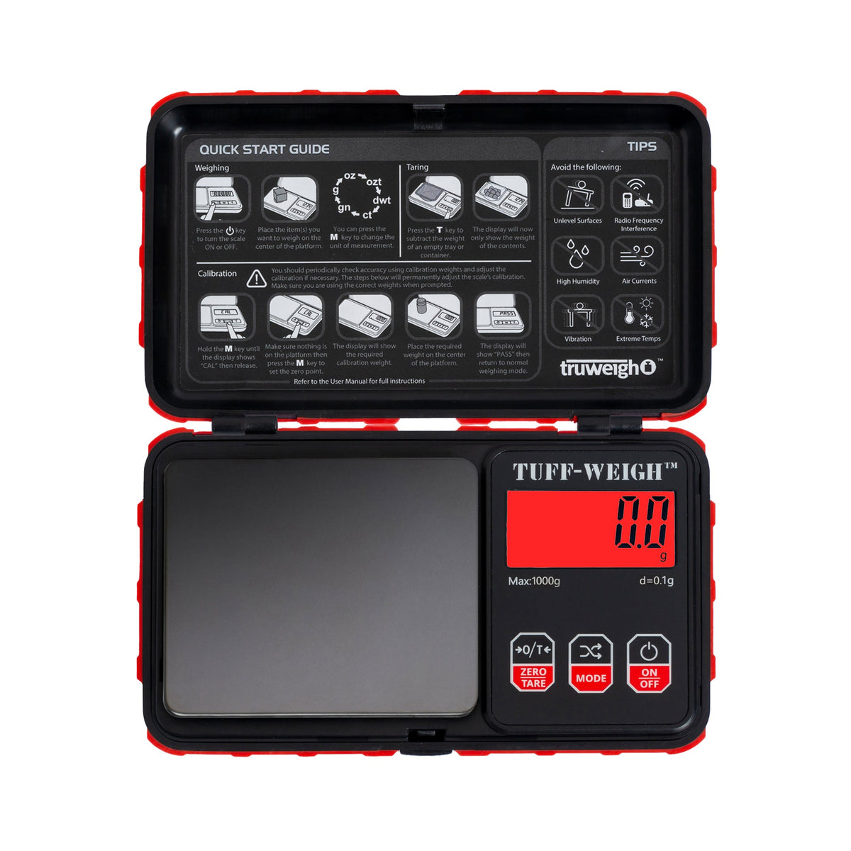 Truweigh Tuff-Weigh Digital Scale 1000g x 0.1g Red/Black