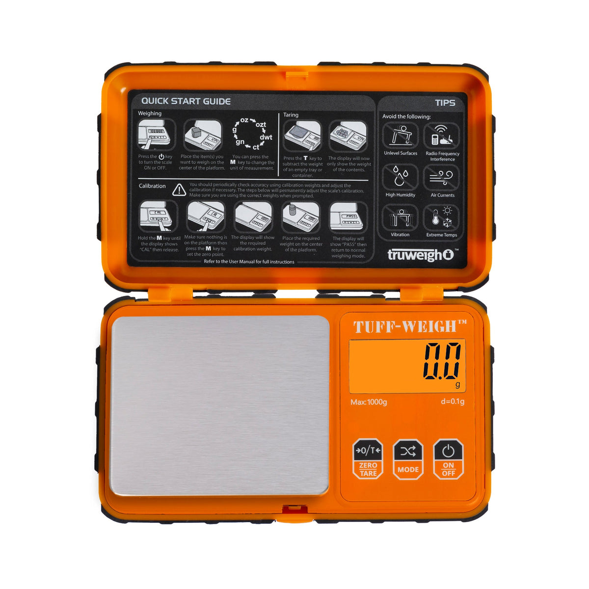 Truweigh Tuff-Weigh Digital Scale 1000g x 0.1g Orange/Black