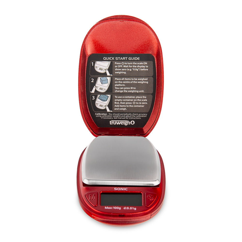 Truweigh Sonic Digital Scale 100g x 0.01g Red