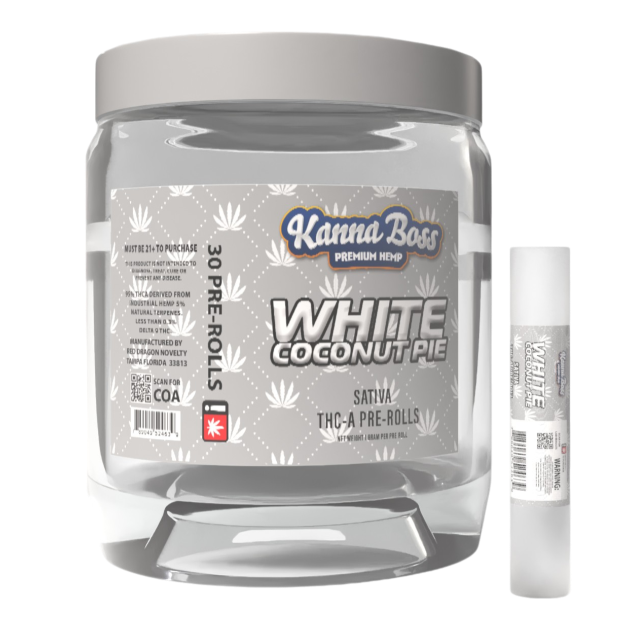 KANNA BOSS WHITE COCONUT PIE THC-A - 30 CT PRE-ROLL