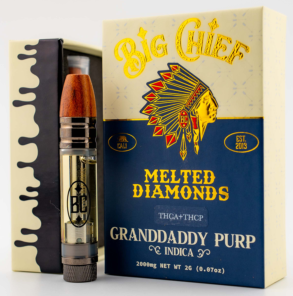 Big Chief Melted Diamonds THCA+THCP Cart + Battery Bundle