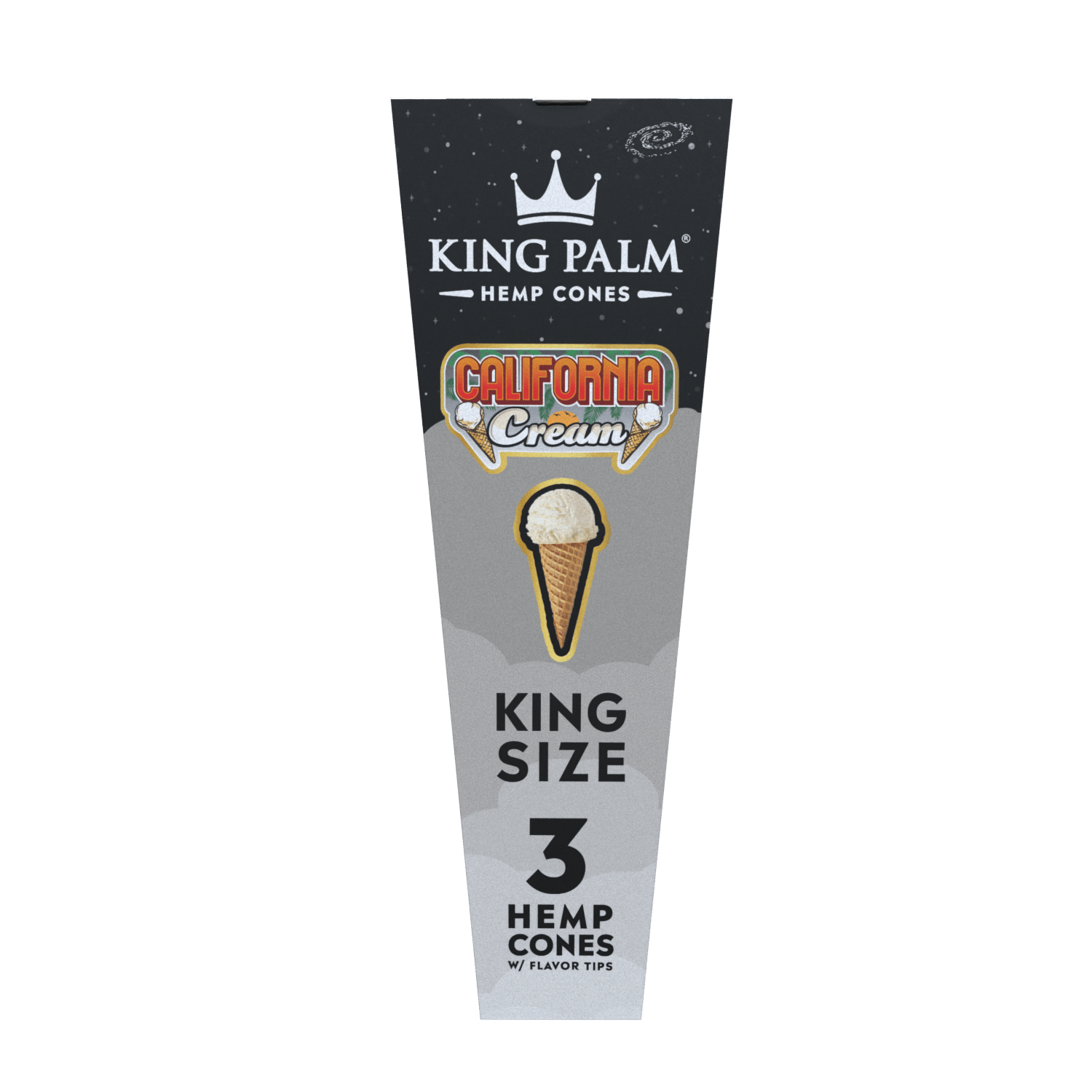 King Palm - KING SIZE Hemp Cones - 3 Counts Per Pack - 30 Packs Per Box