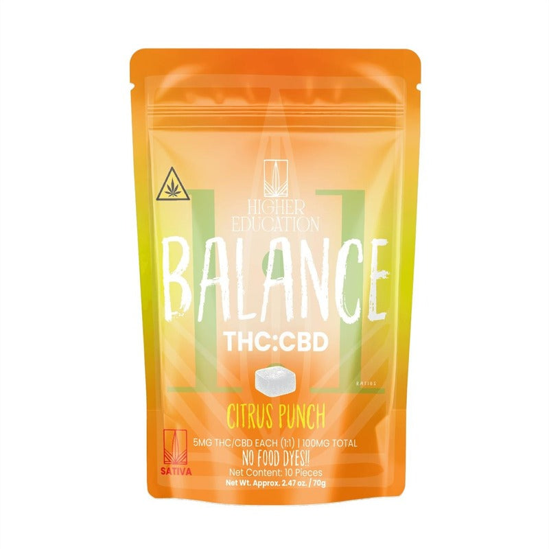 Higher Education Balance Ratios THC CBD Gummies 100mg