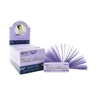 Blazy Susan - Pink/Purple Perforated Tips - 1 Booklet or 1 Box (50 Booklets)