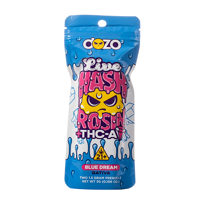 DOZO LIVE HASH ROSIN THC-A PRE ROLLS 3G