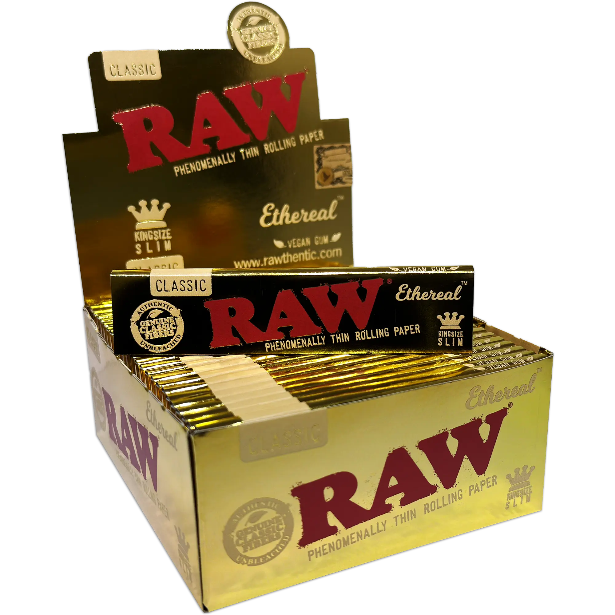 Raw - Size 1-1/4 - Ethereal Paper - 50 Packs - 24 Counts Per Box