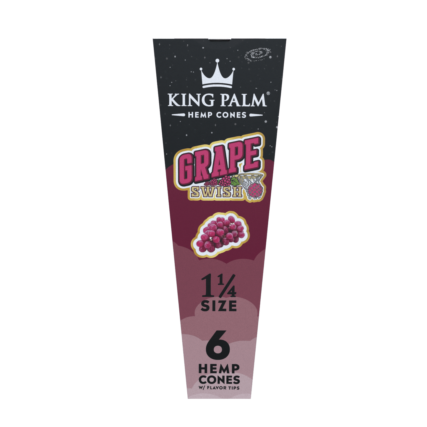 King Palm - 1 1/4 Size Hemp Cones - 6 Counts Per Pack - 30 Packs Per Box