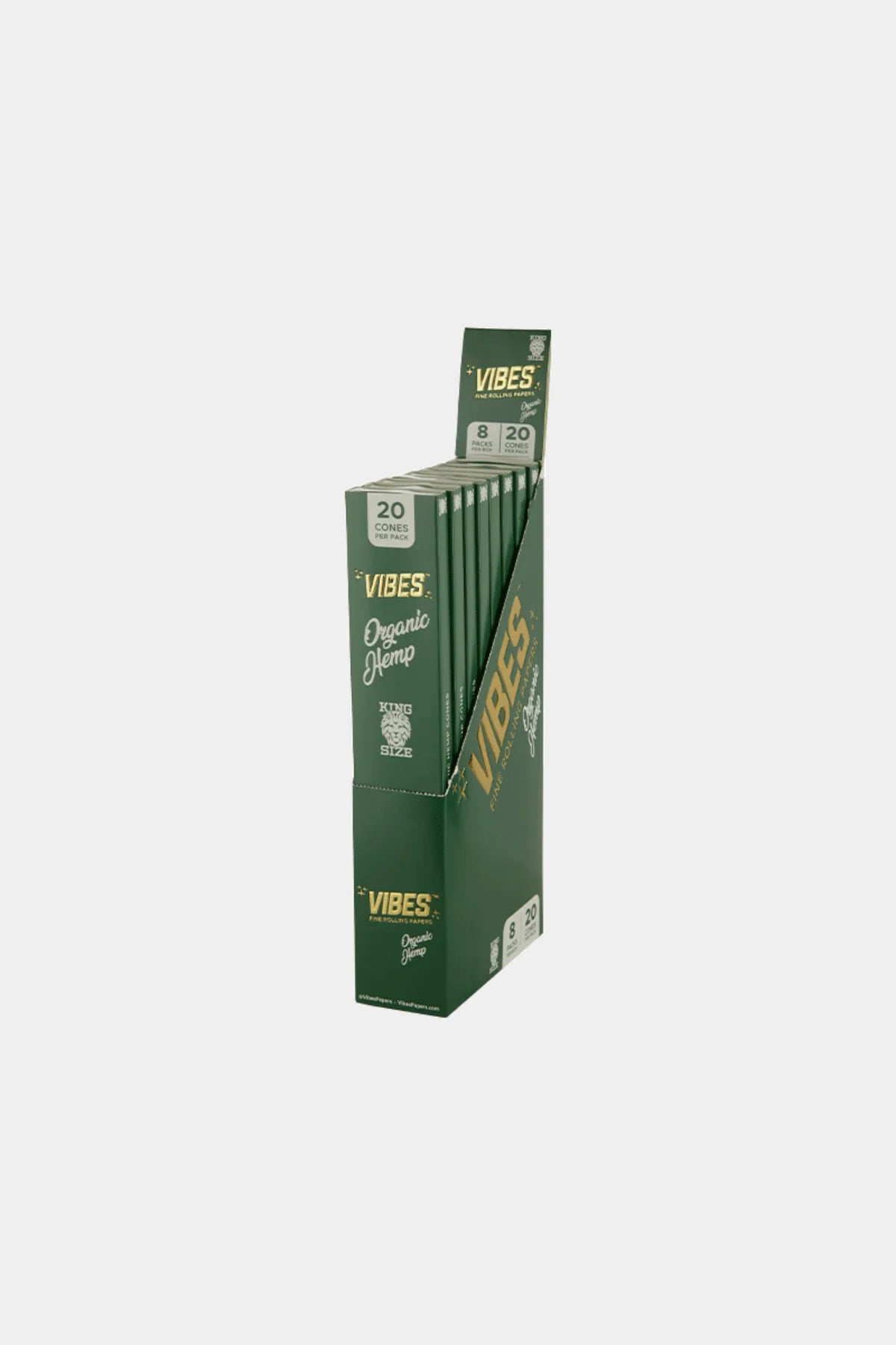 Vibes Cones - King Size - 20 Cones Per Pack - 8 Packs Per Box