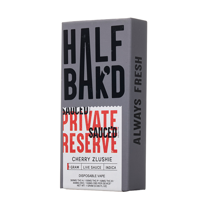 Half Bak'd Sauce'd Private Reserve Live Resin Disposable 1G