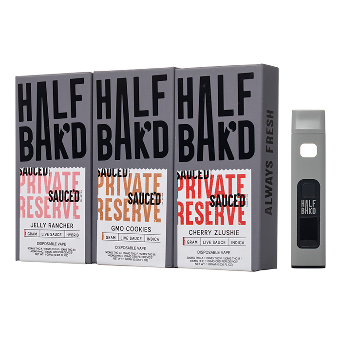 Half Bak'd Sauce'd Private Reserve Live Resin Disposable 1G
