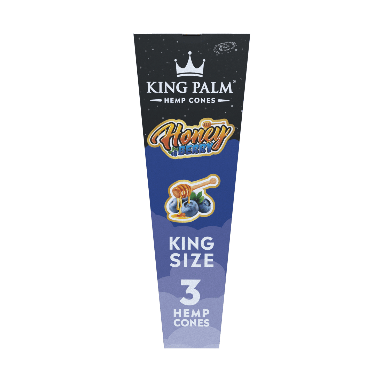 King Palm - KING SIZE Hemp Cones - 3 Counts Per Pack - 30 Packs Per Box