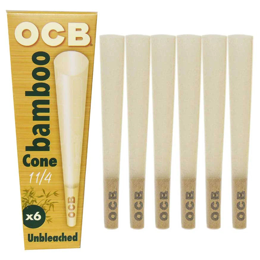 Ocb - Bamboo Cone 1 1/4 - 6 Cones Per Pack - 32 Packs Per Box