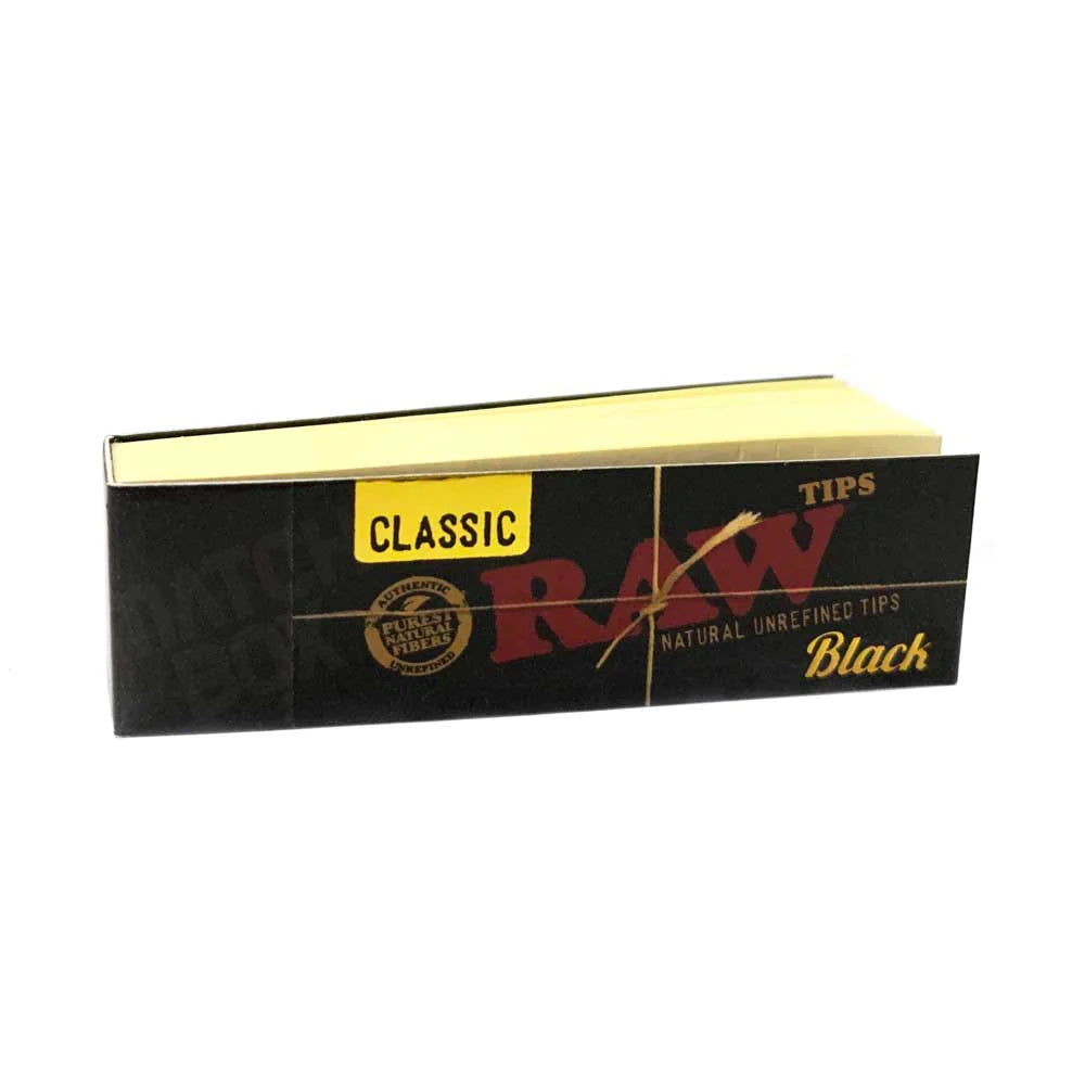 Raw Classic - Black Tips - 1 Book or Box of 50 Books