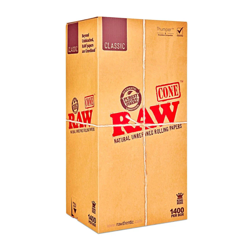 Raw Classic - King Size Pre-Rolled Cones - 1400 Pieces Per Box