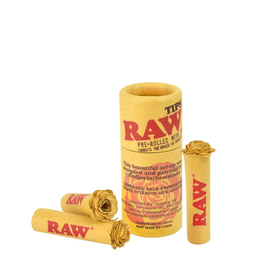 Raw Pre-Rolled Rose Tips - 6 Count Per Display