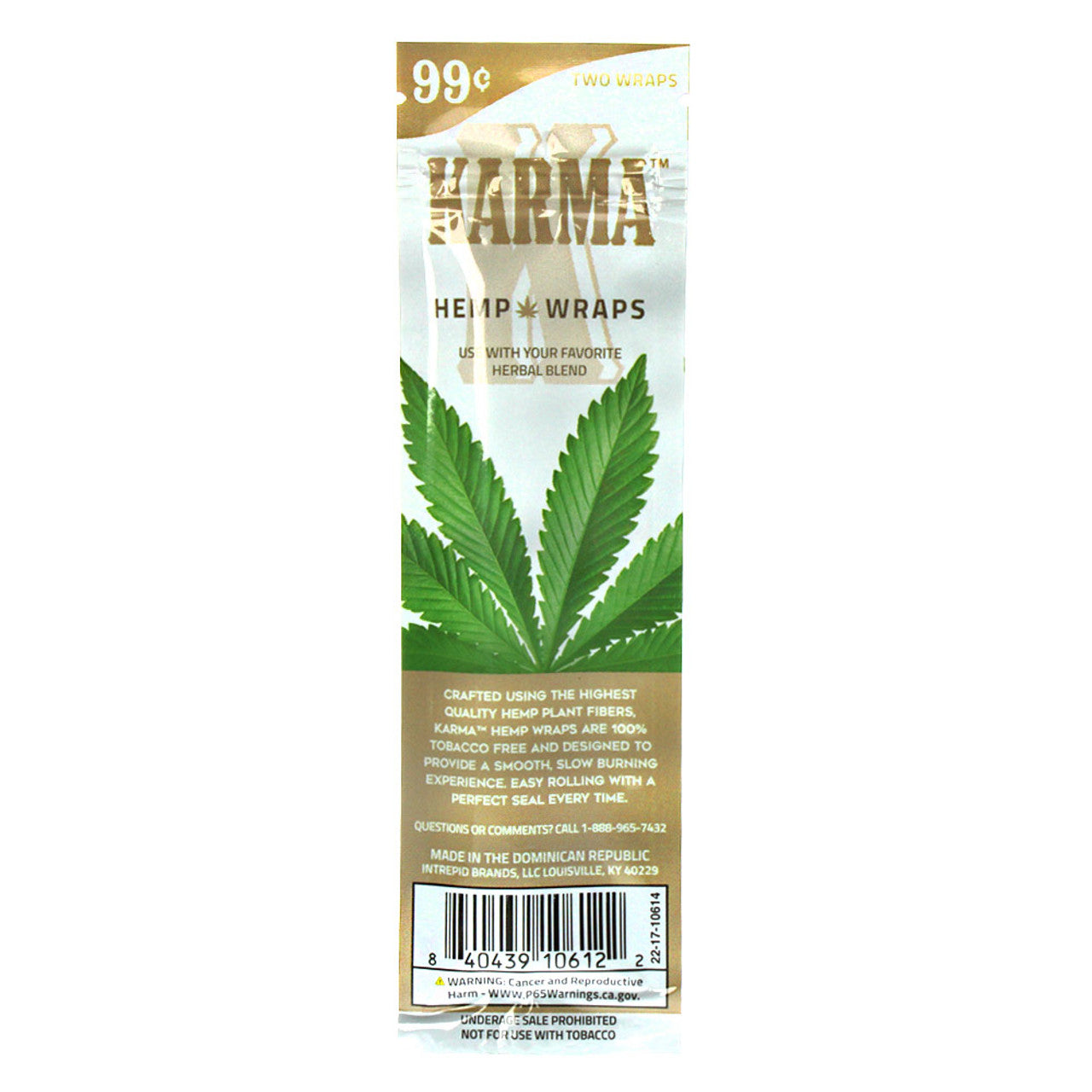 Karma Hemp Blunt Wraps - 2 Count Per Pack - 25 Packs Per Box