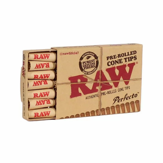 Raw - Pre-rolled Cone Tips Perfecto Box - 100 Cone Tips Per Box