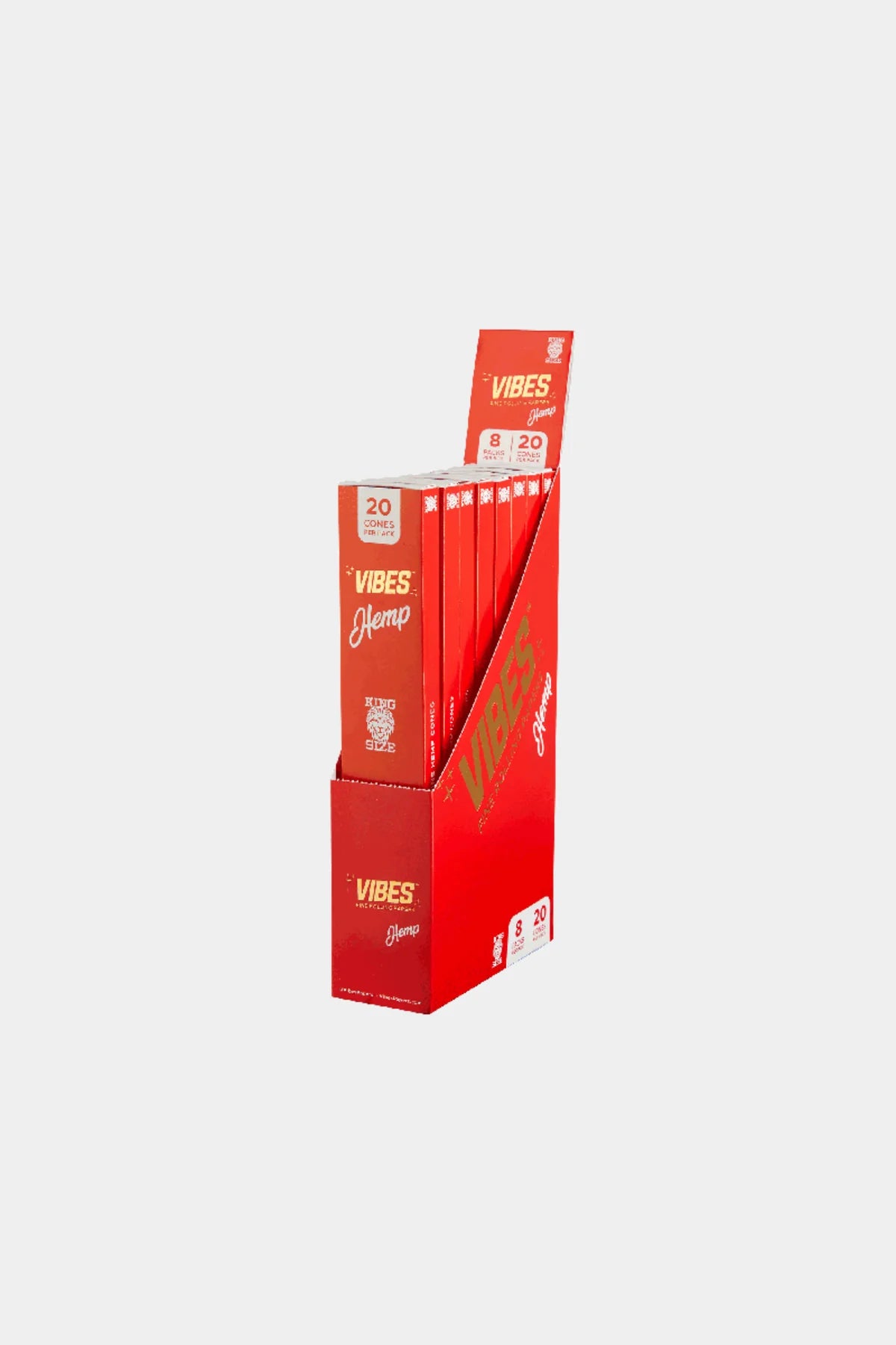 Vibes Cones - King Size - 20 Cones Per Pack - 8 Packs Per Box