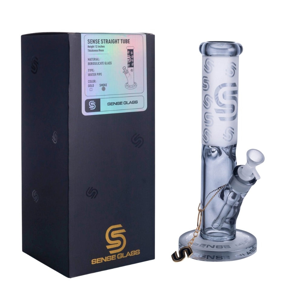 SENSE GLASS WATERPIPE 12" STRAIGHT TUBE 9mm