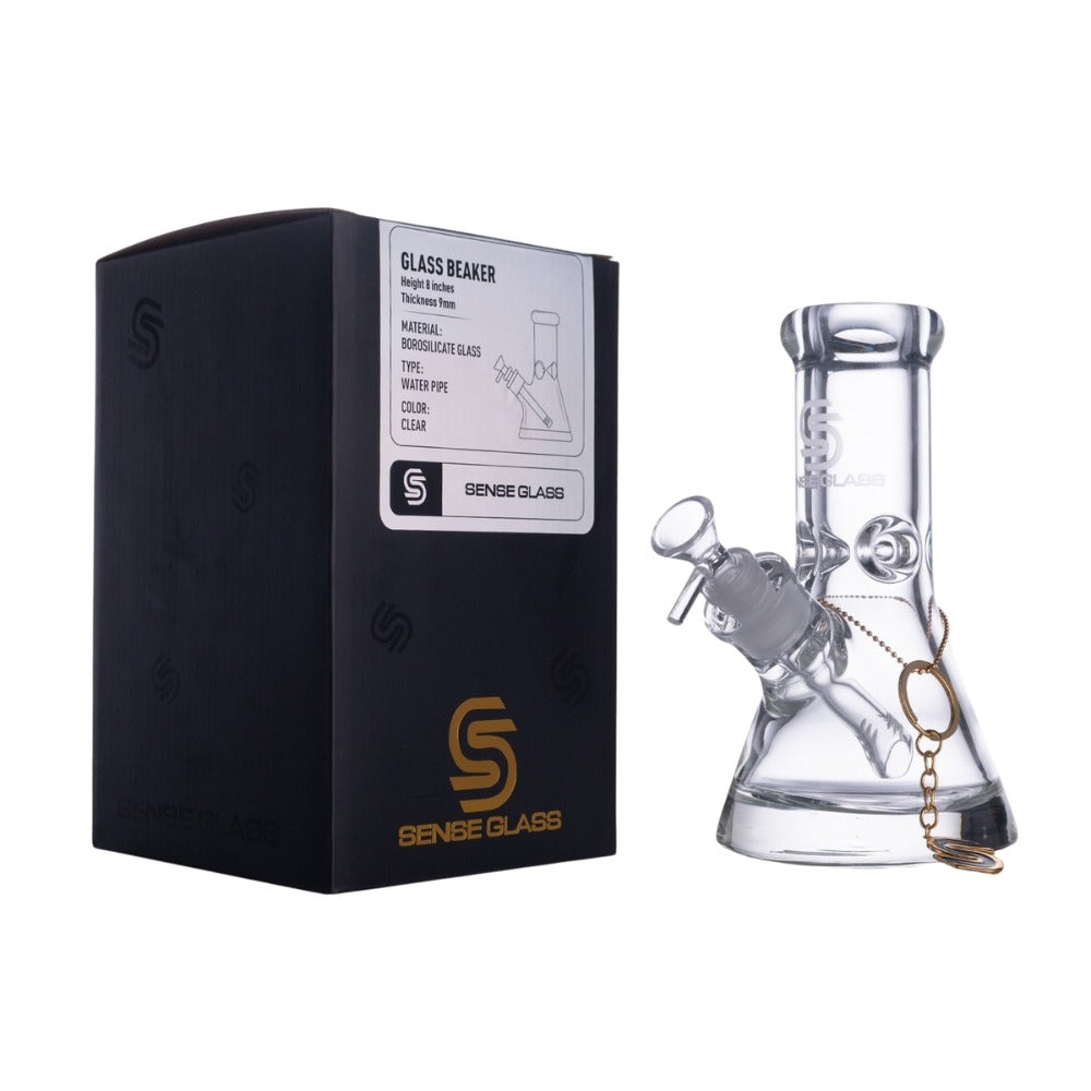 SENSE GLASS WATERPIPE 8" GLASS BEAKER