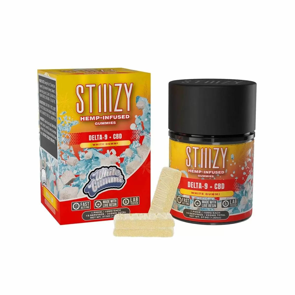 STIIIZY - Delta 9 - CBD Gummies - 225 mg - 15 Counts Per Jar