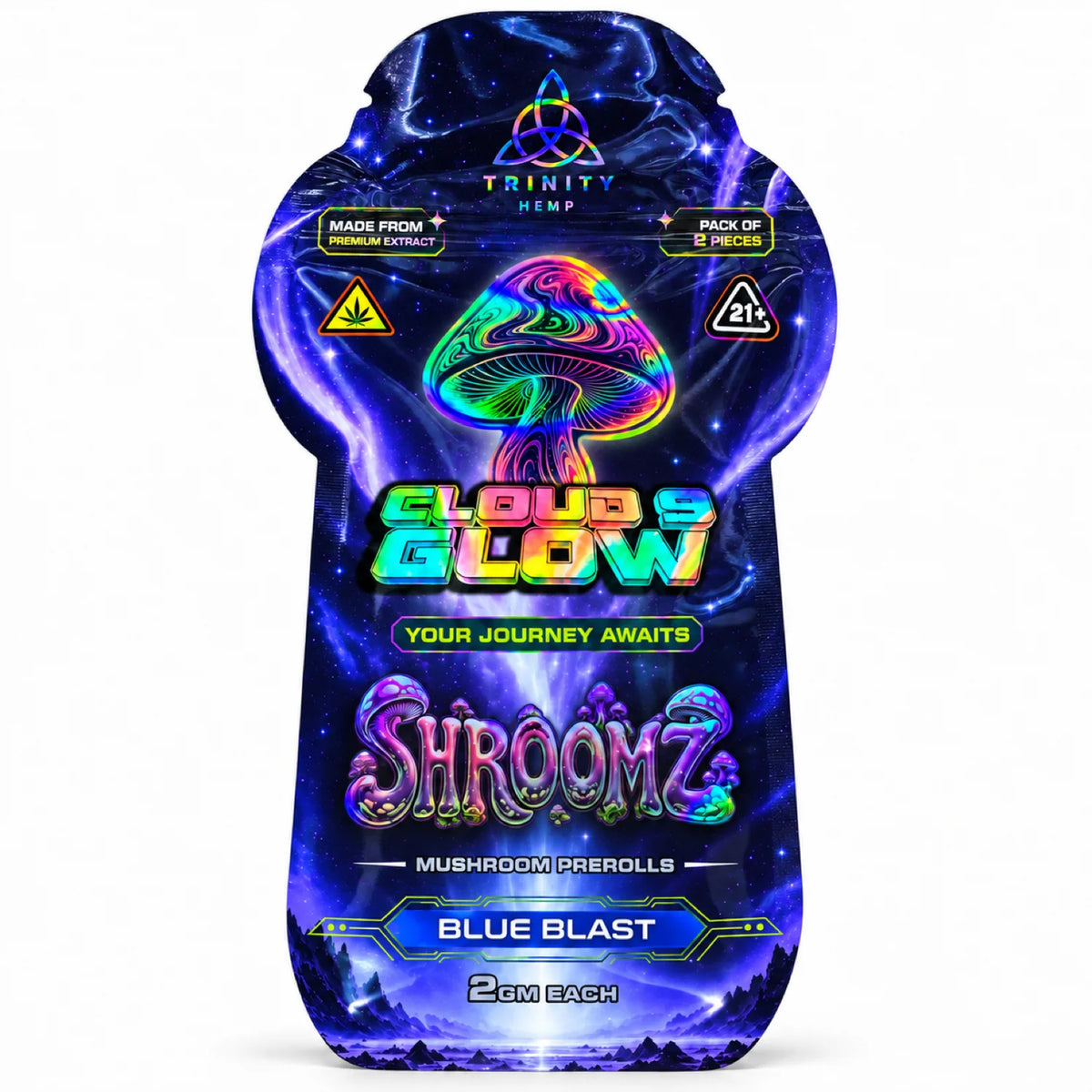 Trinity Hemp Cloud 9 Glow Shroomz Mushroom Prerolls 2g 2ct