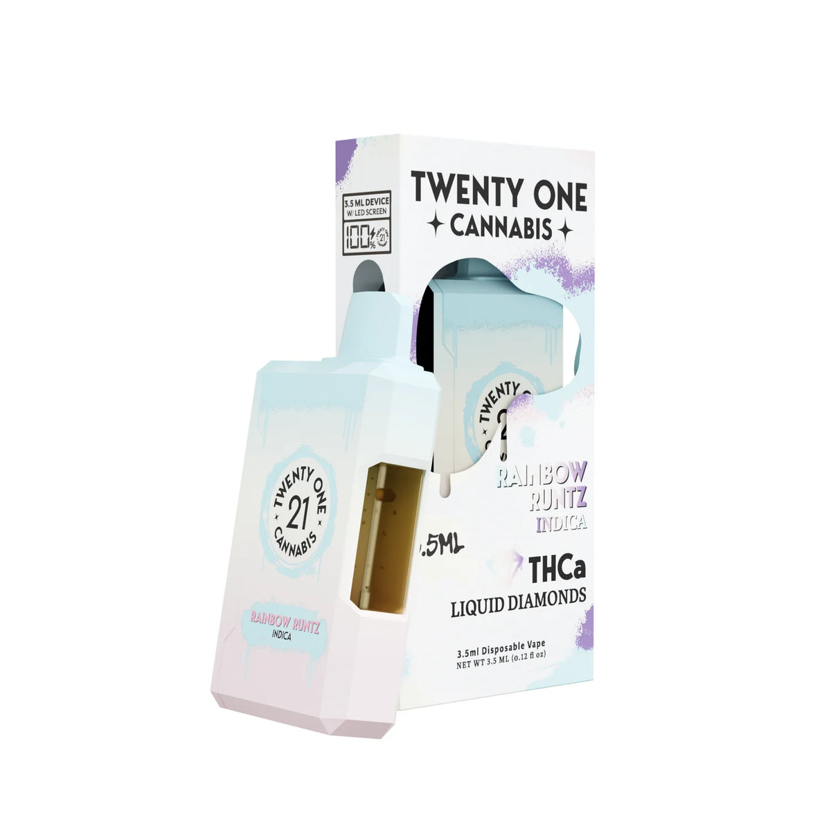 Twenty One Liquid Diamonds Disposable Vape 3.5mL – Delta 8 + THCa