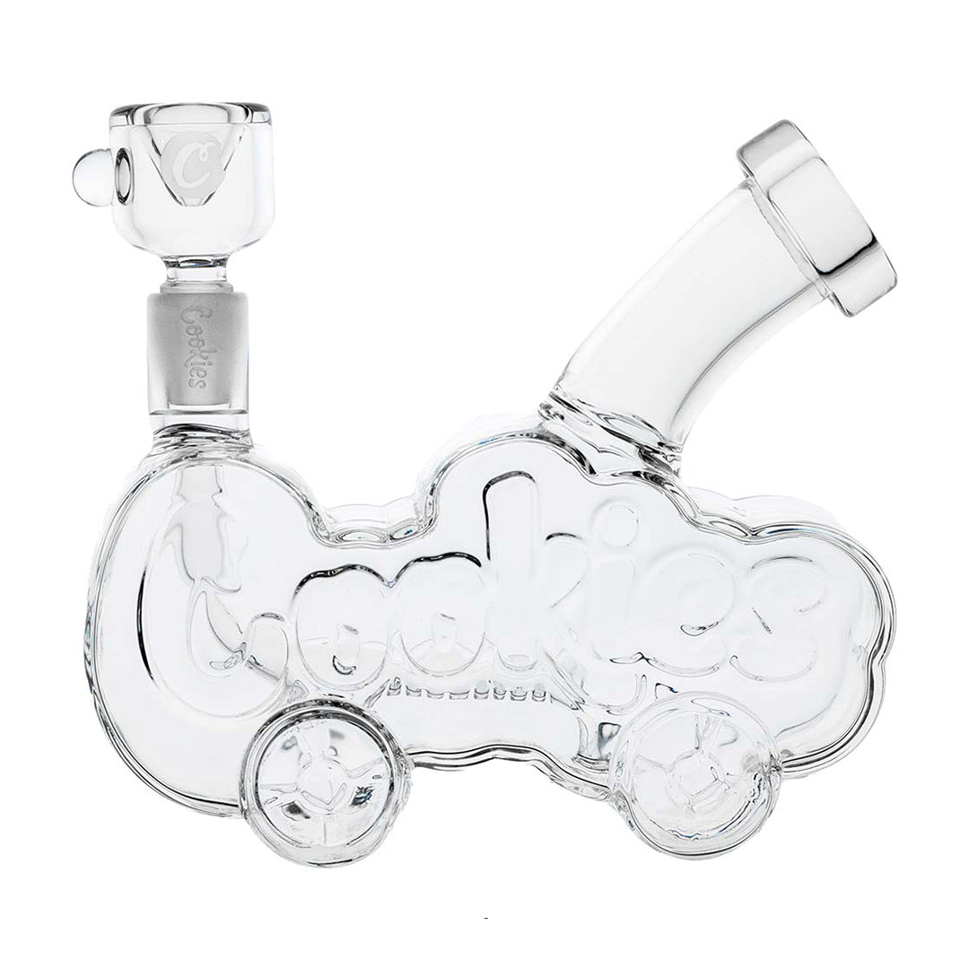 Cookies 5" Cloud Roller Water Pipe Clear Logo