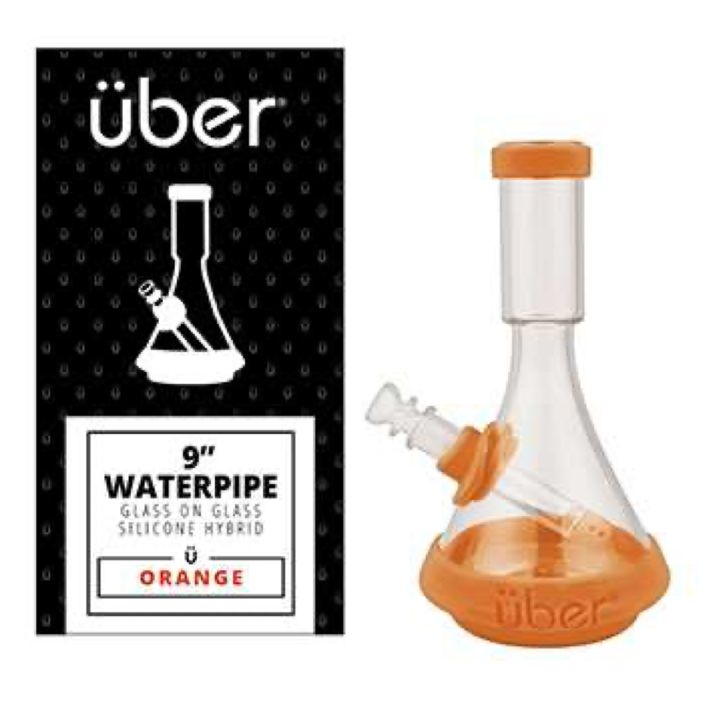 Uber 9.5" Deco Water Pipe In Silicone Orange