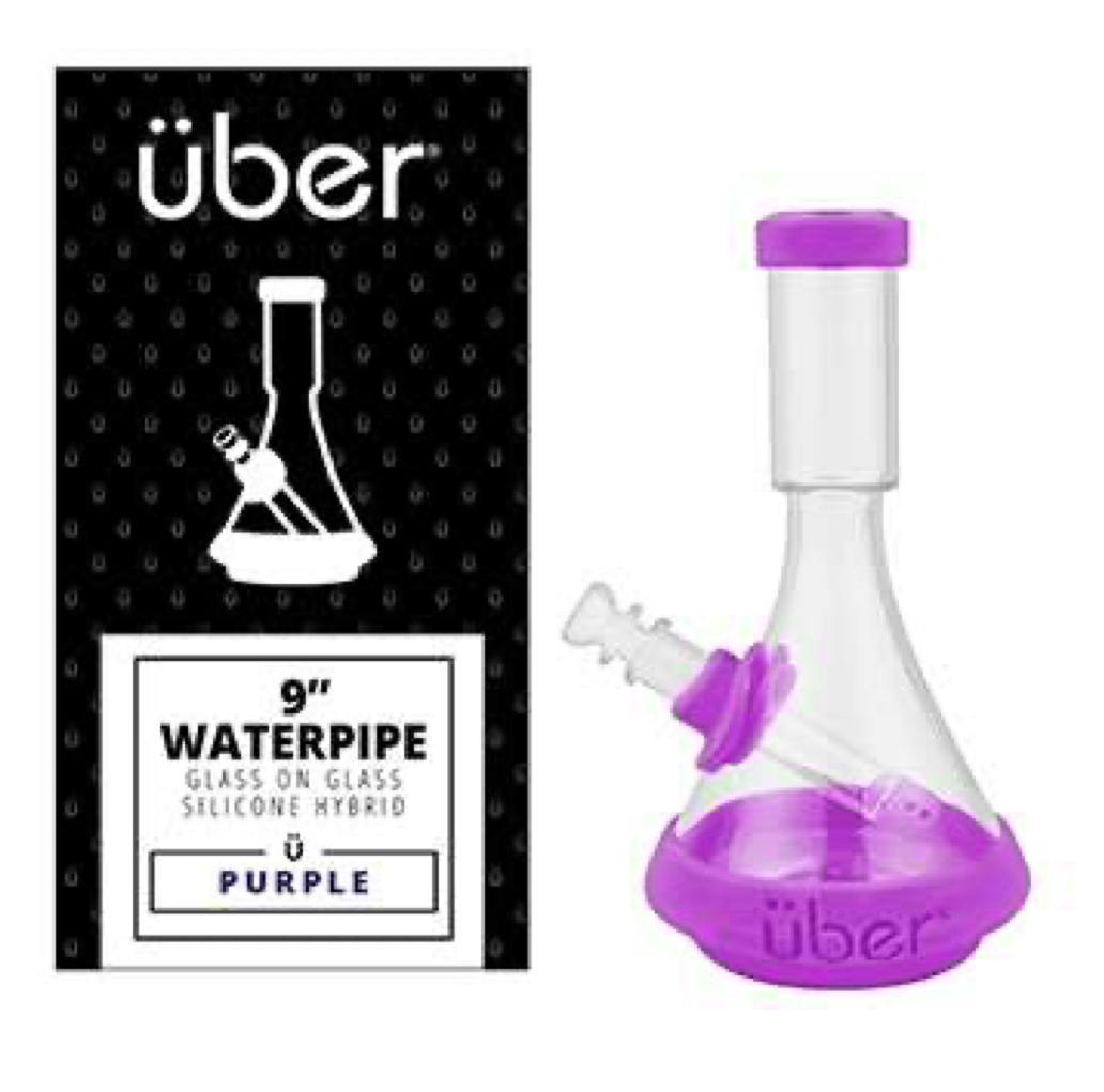 Uber 9.5" Deco Water Pipe In Silicone Purple