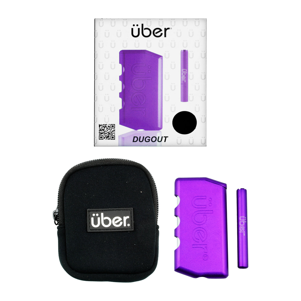 Uber 3.75" CNC Aluminum Dugout w/ Bat & Travel Case Purple