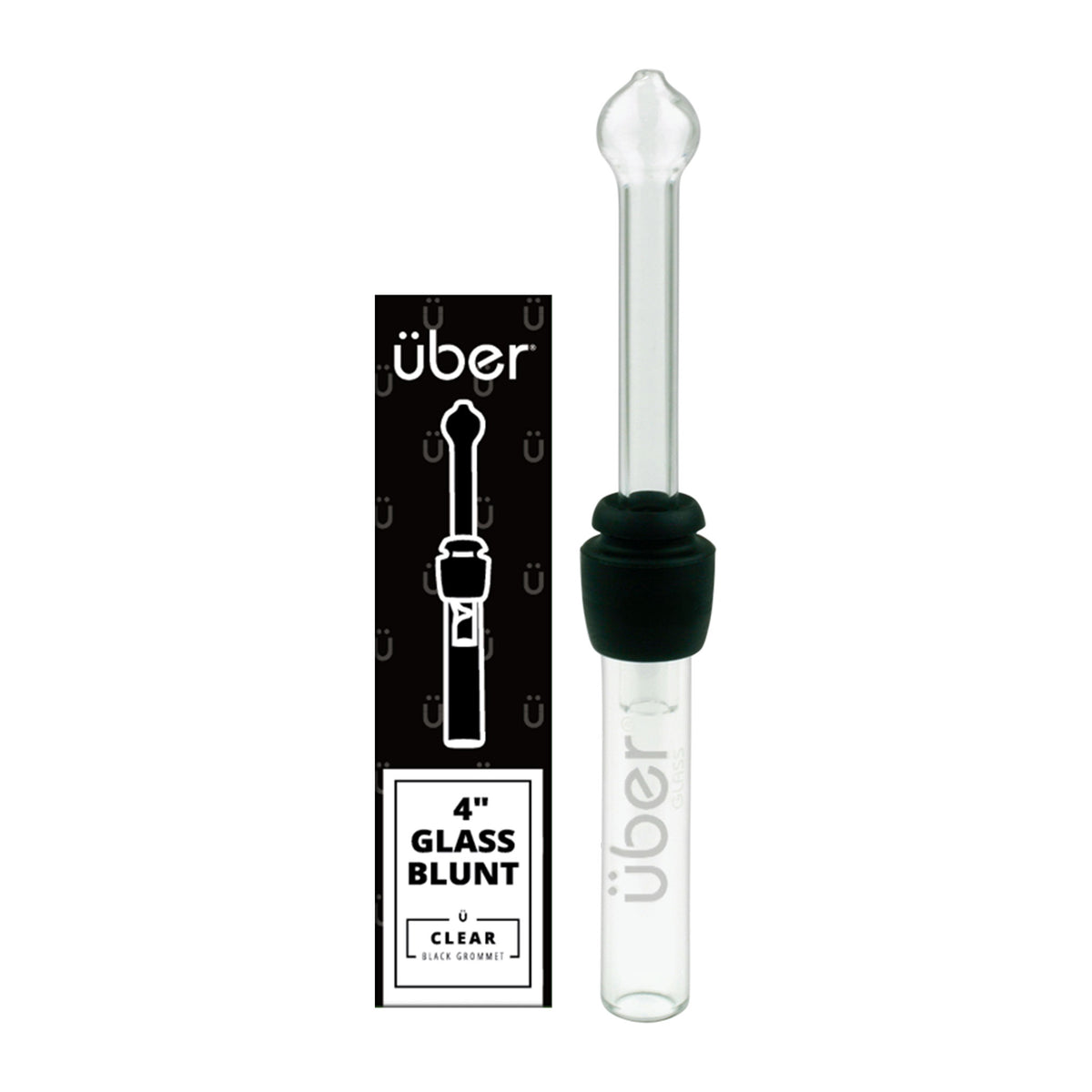 Uber 4" Glass Blunt W/ Silicone Grommet