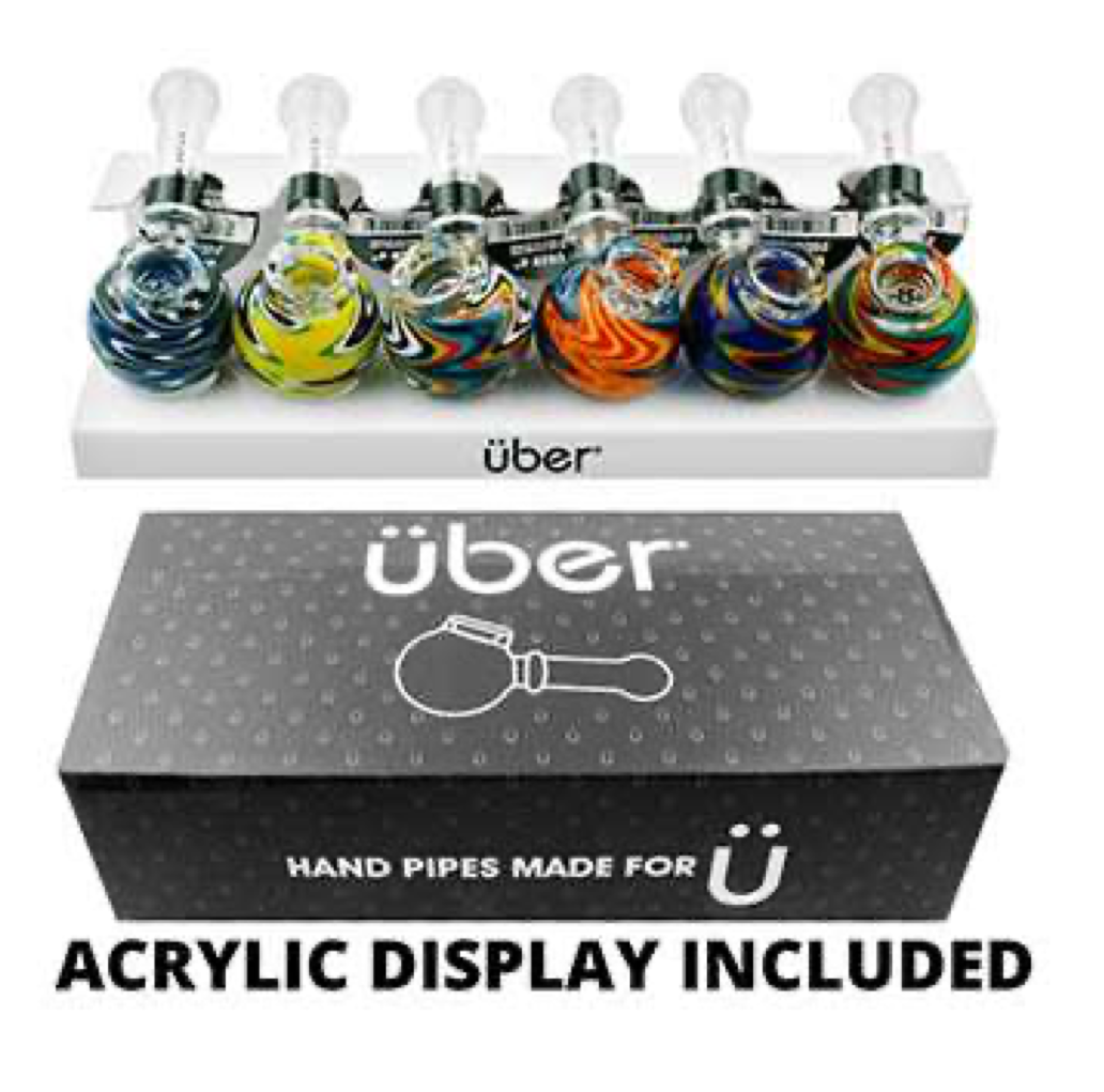 Uber Glass I/O 4" Spoon Built-In Screen w/ Maria Ring 6CT Display Design 06