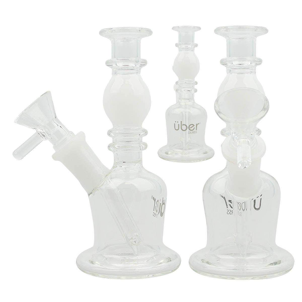 Uber 5" (4mm) Stemless Waterpipe White