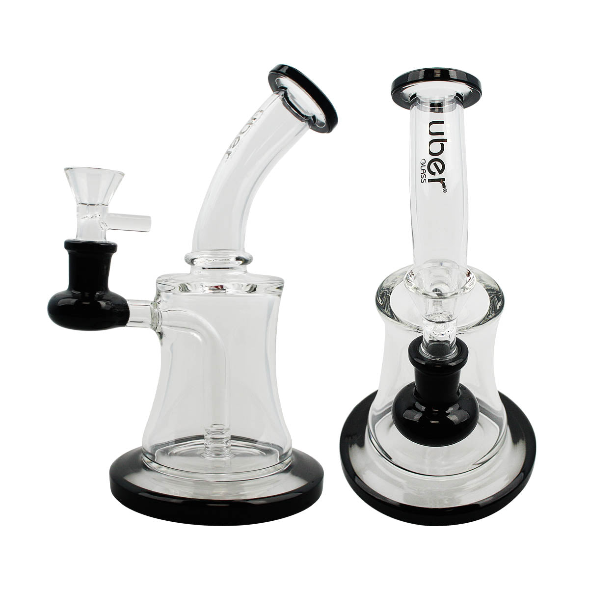 Uber 7" (5mm) Stemless Bent Neck Waterpipe Black