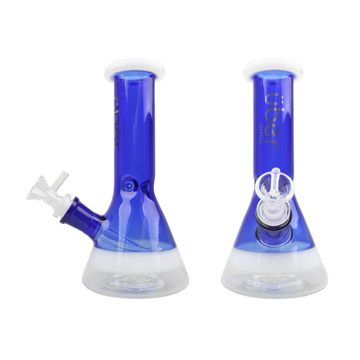 Uber 8" (4mm) Beaker Two Toned Waterpipe Blue