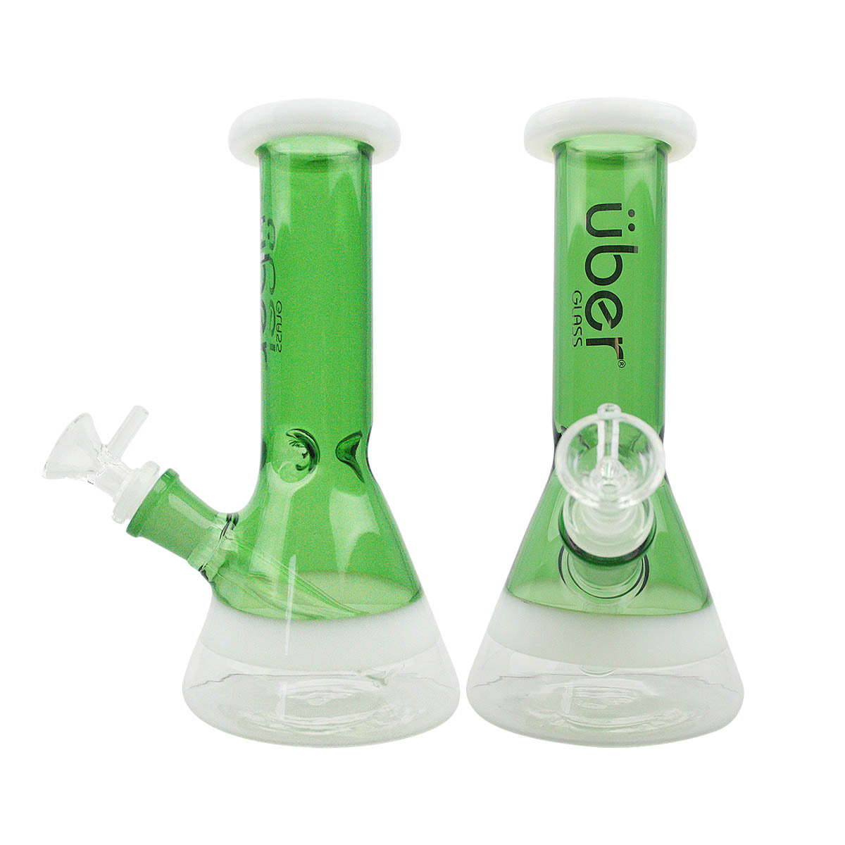 Uber 8" (4mm) Beaker Two Toned Waterpipe Green