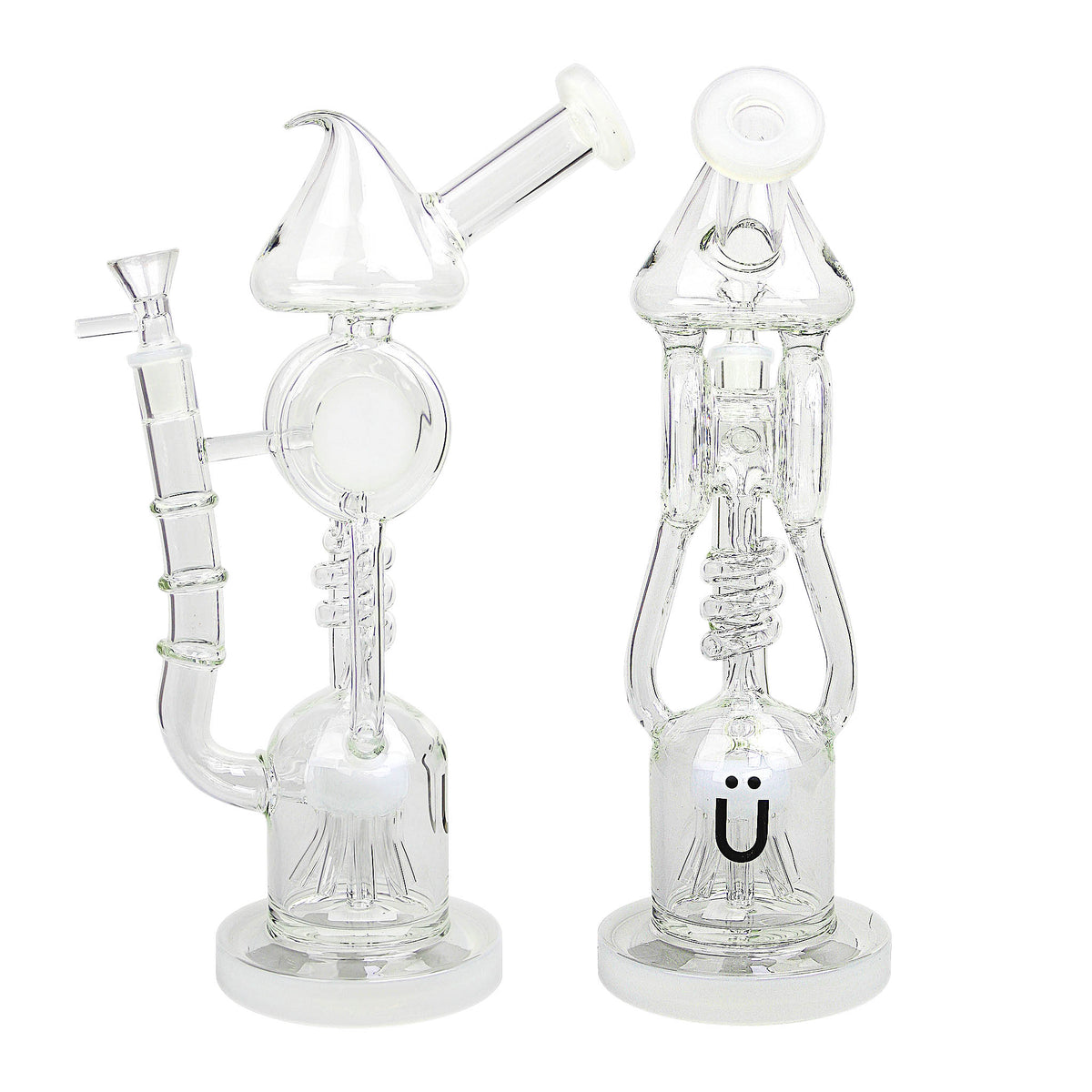 Uber 11" (5mm) Glass Recycler Waterpipe Jade White