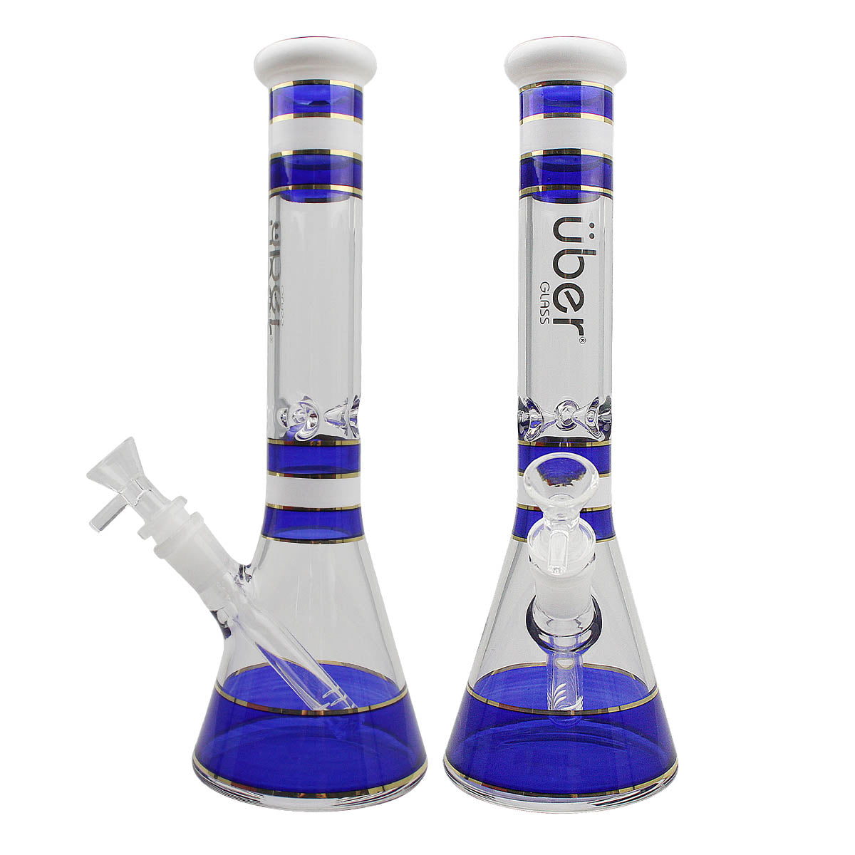 Uber GOG 12" 5mm Beaker Waterpipe w/Ice Pinch Blue